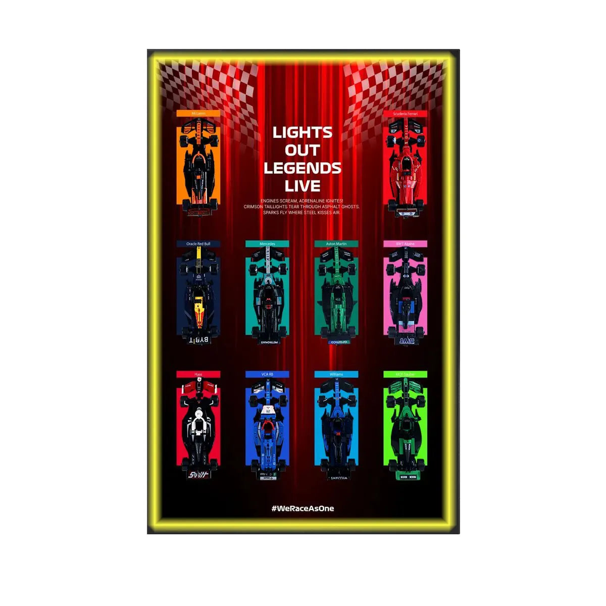 Acrylic Display Frame Compatible with LEGO® Speed Champions F1 Series - Style B