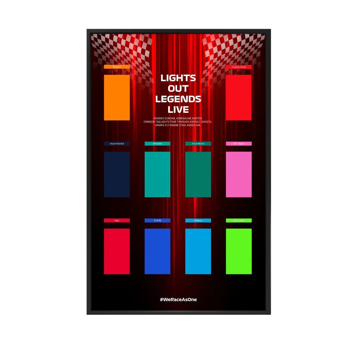 Acrylic Display Frame Compatible with LEGO® Speed Champions F1 Series - Style B