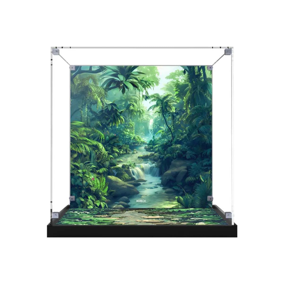 Acrylic Display Case Compatible with LEGO® Young Simba The Lion King 43247 with Jungle Background
