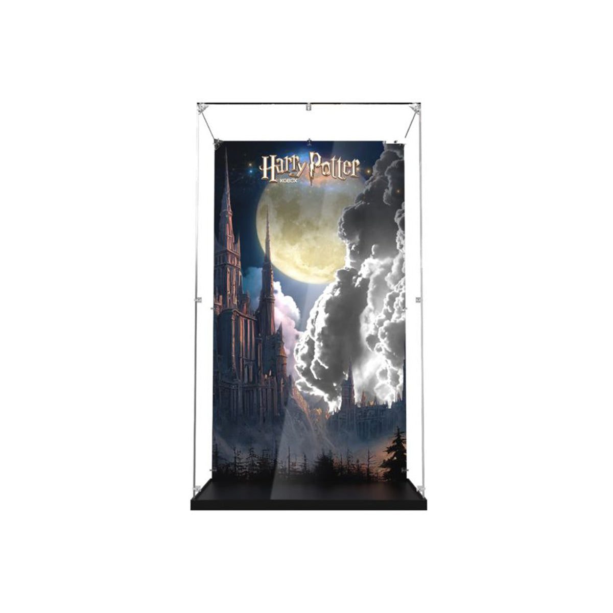 Acrylic Display Case Compatible with LEGO® Gringotts Bank & Vault 76417 with Night Backdrop