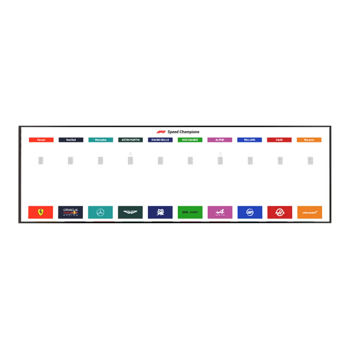 Acrylic Display Frame Compatible with LEGO® Speed Champions Formula 1 Full Team Grid 1×10