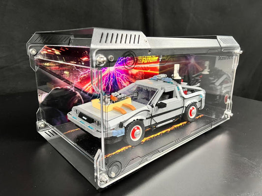 lego delorean display case