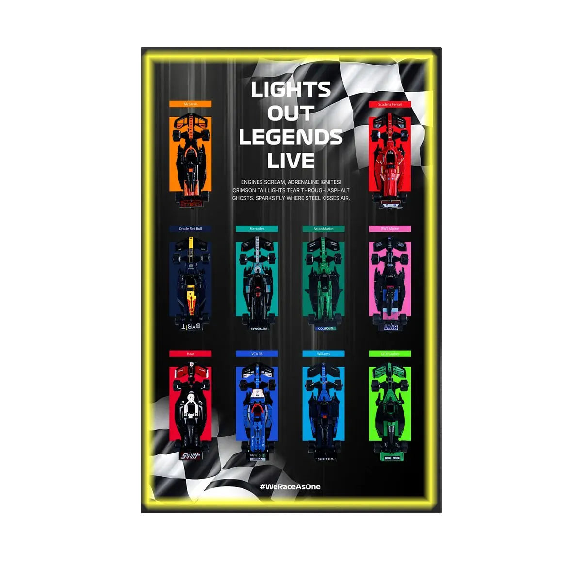 Acrylic Display Frame Compatible with LEGO® Speed Champions F1 Series - Style C