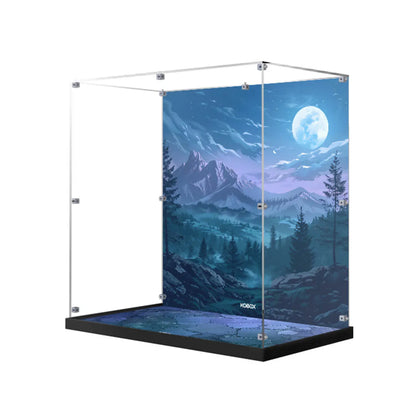 Acrylic Display Case Compatible with LEGO® Harry Potter Hogwarts Great Hall 76435 with Night Sky Backdrop