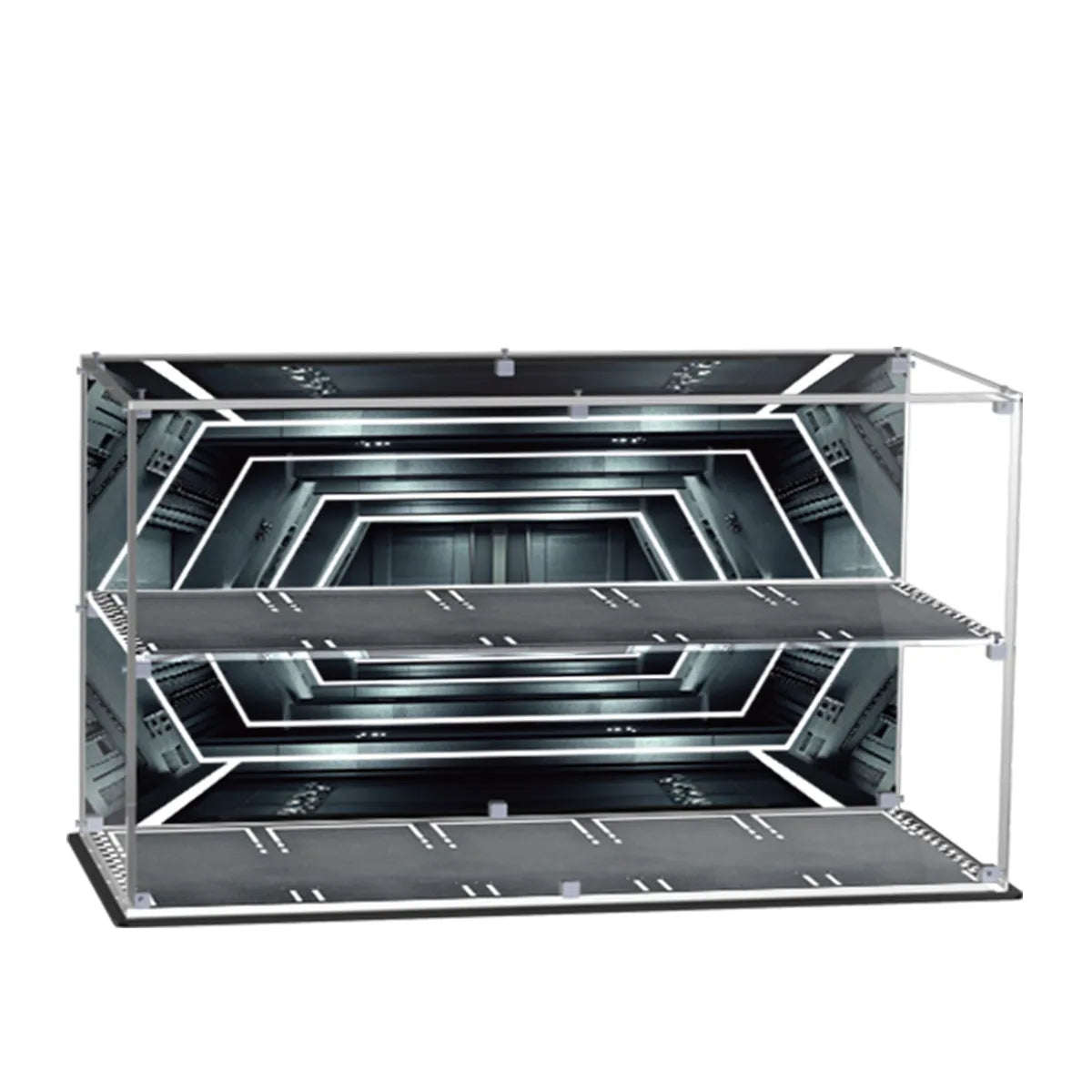 Acrylic Display Case Compatible with LEGO® Speed Champions 2-Tier Sci-Fi Garage 2-Tier