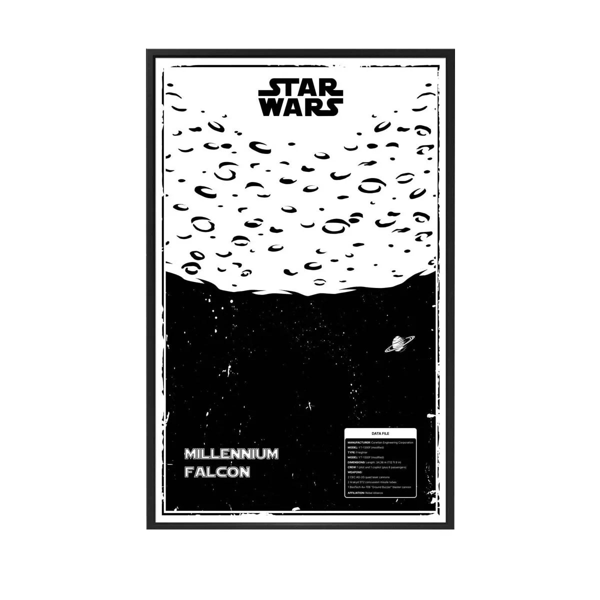 Acrylic Display Frame Compatible with LEGO® Star Wars Millennium Falcon 75389 - Style A